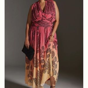 Anthropologie Verb by Pallavi Singhee V-Neck Ombre Plus Maxi Dress 2X NWT